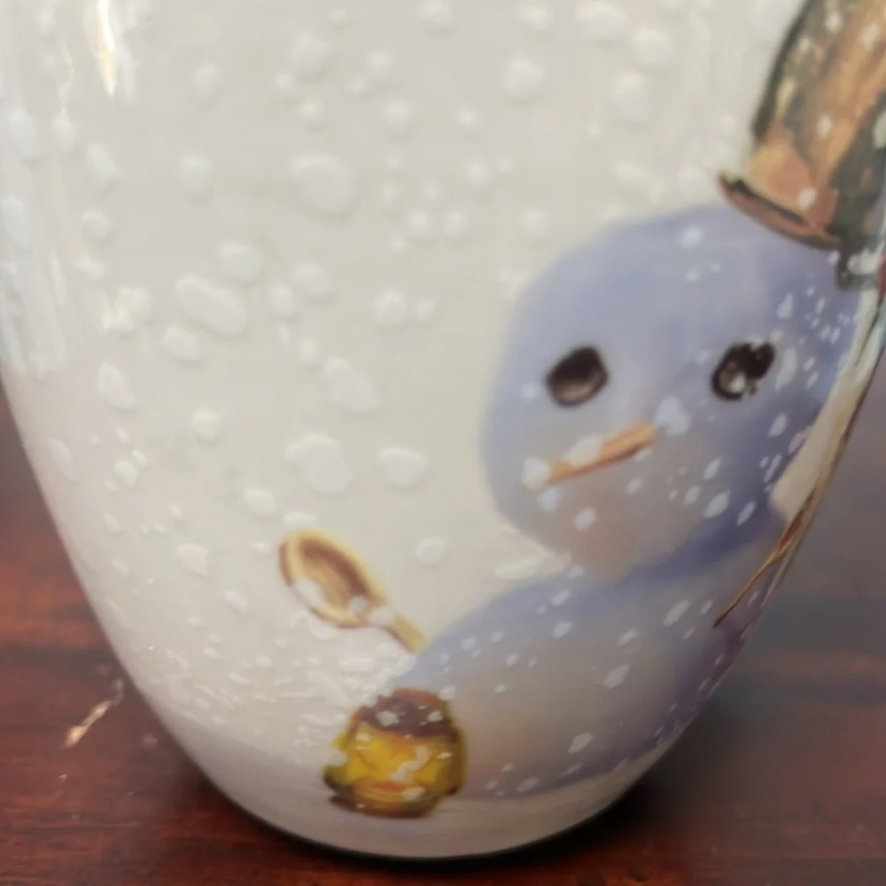 Nordic Elf Christmas Mug Elf Building Snowman by Svien Solem for Williams-Sonoma